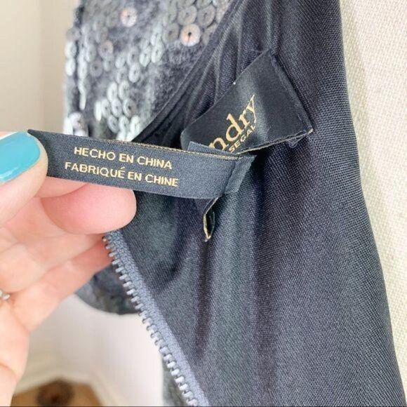 Laundry by Shelli Segal‎ Sequined Camo Gray Sheath Formal Cocktail Dress Sm - Picture 13 of 15